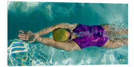 Foam board print Backstroke in a swimming pool