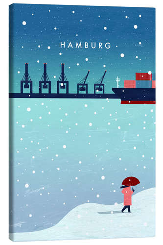 Stampa su tela Amburgo in inverno