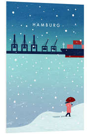 Hartschaumbild Hamburg im Winter - Illustration