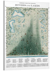 Magnettafel Flüsse und Seen (Englisch)
