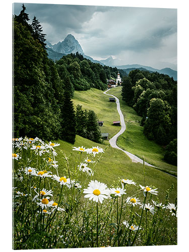 Acrylic print Mountain chapel St. Johannes in summer