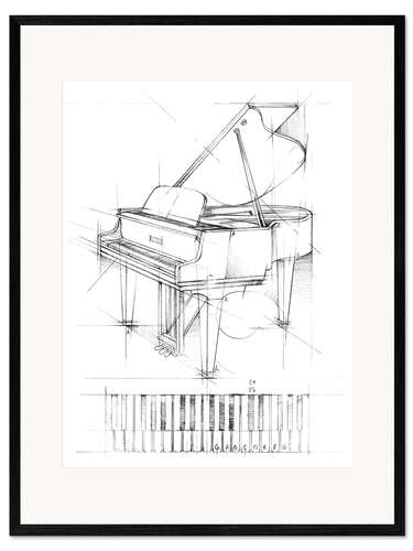 Framed art print Piano Sketch