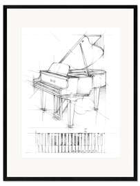 Impression artistique encadrée Croquis d'un piano