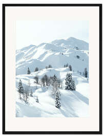 Gerahmter Kunstdruck Verschneite Winterlandschaft