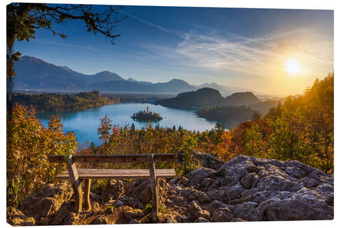 Canvas print Bled lake at sunrise