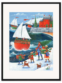 Gerahmter Kunstdruck Weihnachten am Meer