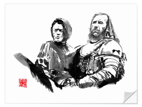 Selvklebende plakat Arya and Clegane