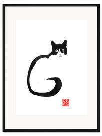 Gerahmter Kunstdruck Katzensilhouette