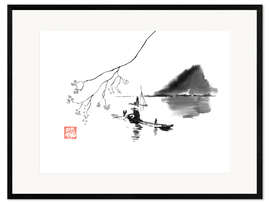 Innrammet kunsttrykk Fisherman on the river