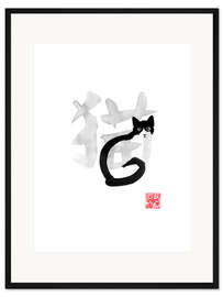Gerahmter Kunstdruck Japanische Katze