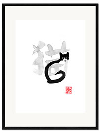 Gerahmter Kunstdruck Japanische Katze