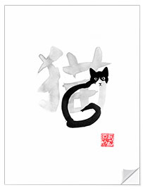 Selvklebende plakat Japanese cat