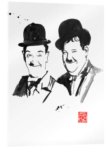 Quadro em acrílico Laurel and Hardy watercoulor