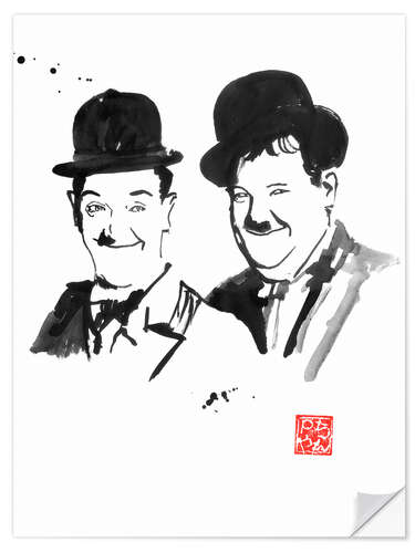 Wall sticker Laurel and Hardy watercoulor