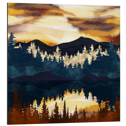 Tableau en aluminium Coucher de soleil automnal