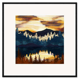 Ingelijste kunstdruk Autumnal sunset