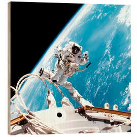 Wood print ISS space walk