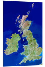 Foam board print Satellite image of the British Isles