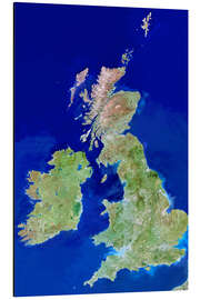 Magnettafel Satellitenbild der Brititschen Inseln