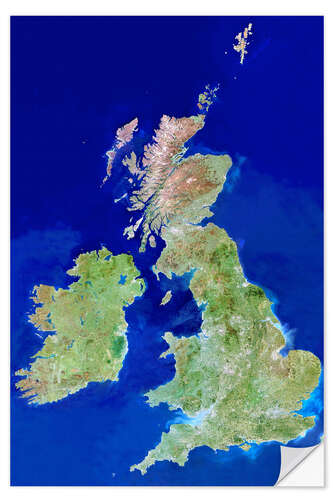 Wall sticker Satellite image of the British Isles