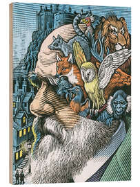 Tableau en bois Charles Darwin, naturaliste britannique - Bill Sanderson
