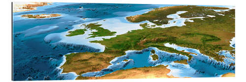 Gallery print Europe map with sea depths