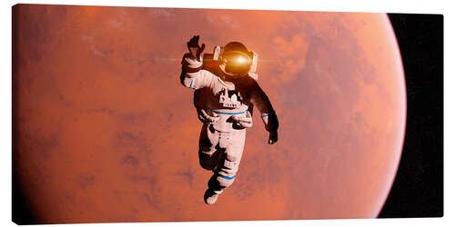 Tableau sur toile Astronaute devant Mars