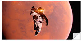 Selvklebende plakat Astronaut in front of Mars