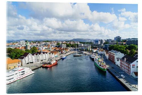 Cuadro de metacrilato Vagen, el puerto interior de Stavanger, Noruega