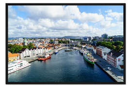 Gerahmter Kunstdruck Vagen, der innere Hafen von Stavanger, Norwegen