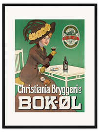 Gerahmter Kunstdruck Christiania Brauereibier (norwegisch)