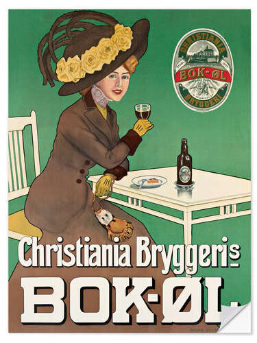 Selvklebende plakat Christiania Bryggeris Bok-Øl