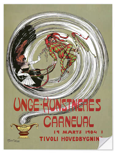 Selvklebende plakat Unge kunstneres carneval 1904