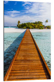 Aluminiumsbilde Jetty to the island, Maldives