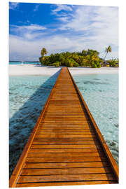 Foam board print Jetty to the island, Maldives