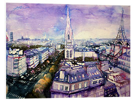 Foam board print American cathedral with Eiffel tower