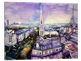 Gallery print American cathedral with Eiffel tower