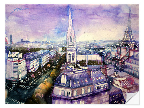 Autocolante decorativo Catedral americana com torre Eiffel