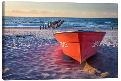 Canvastavla Red boat at the Baltic Sea