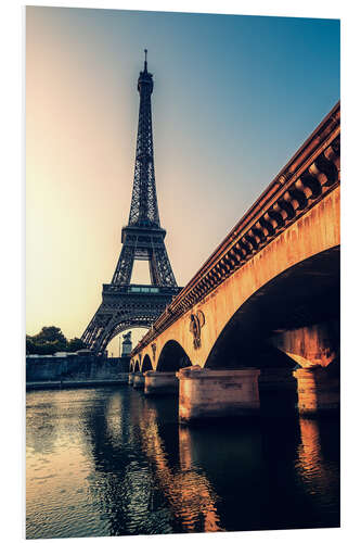 Tableau en PVC Tour Eiffel au bord de la Seine