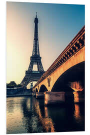 Print på skumplade Eiffel Tower on the banks of the Seine