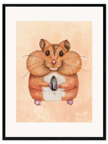 Innrammet kunsttrykk Sunflower Hamster