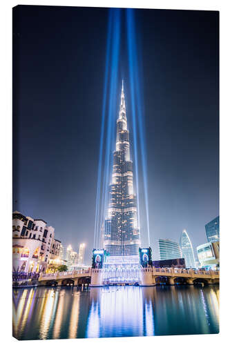 Canvas print Burj Khalifa at night, Dubai