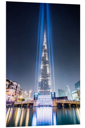 Foam board print Burj Khalifa at night, Dubai