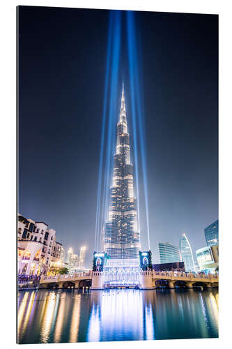 Tableau en plexi-alu Burj Khalifa la nuit, Dubaï