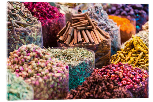 Acrylic print Spices at Dubai souk