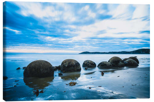 Canvas print Blue hour at the Moeraki Boulders