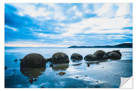 Wandsticker Blaue Stunde an den Moeraki Boulders