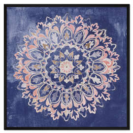 Gerahmter Kunstdruck Mandala Delight II Navy