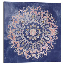 Tableau en plexi-alu Mandala délice II bleu marine